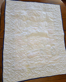 Bears and Train on Blue Baby Quilt