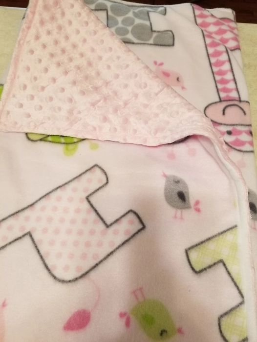 Pink Giraffes Baby Blanket