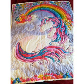 Unicorn and Rainbow Baby Quilt