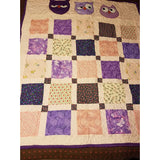 Purple Owls and Blocks Baby Quilt